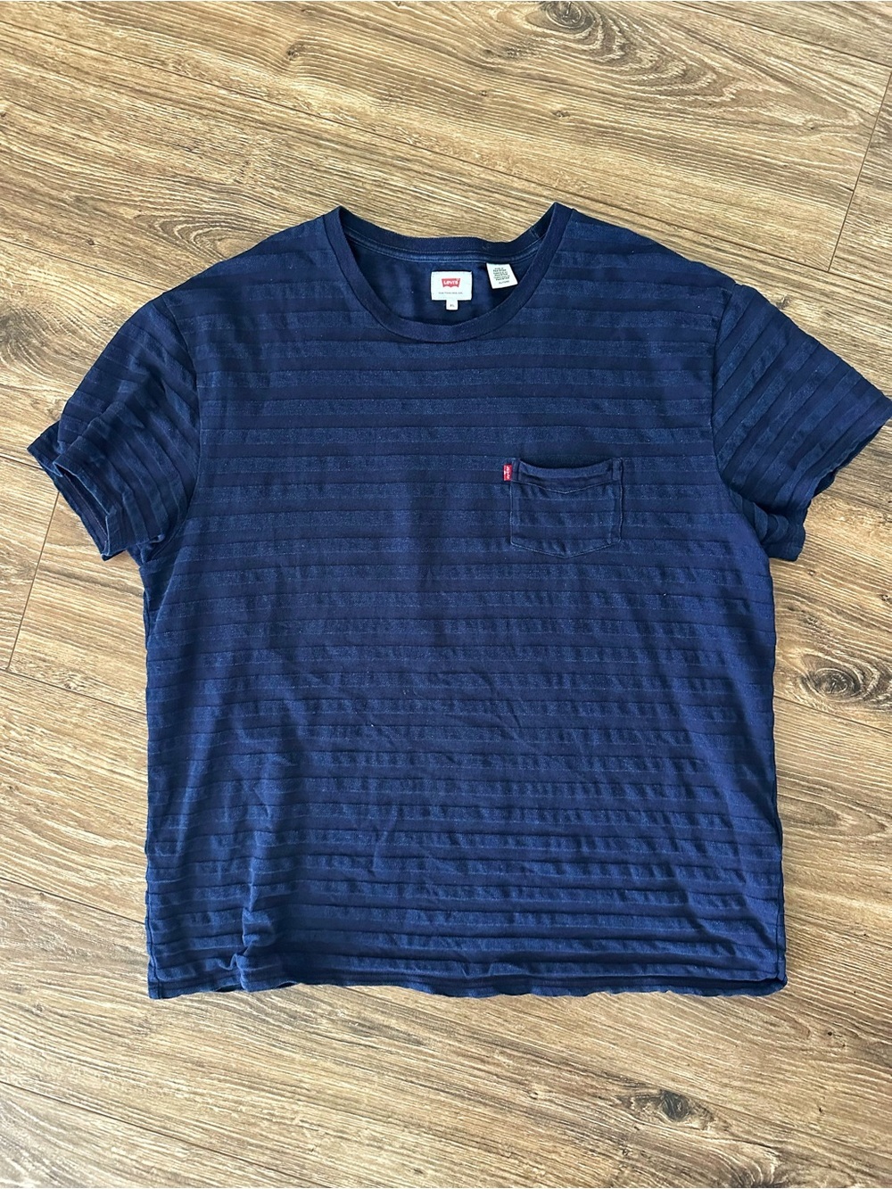 Levi's Men's Navy Blue Striped Pocket Tee